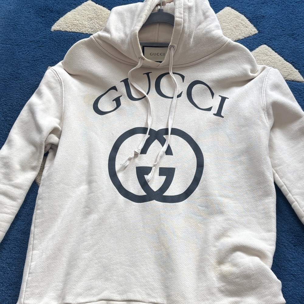 Gucci Cream Hoodie with Iconic Logo